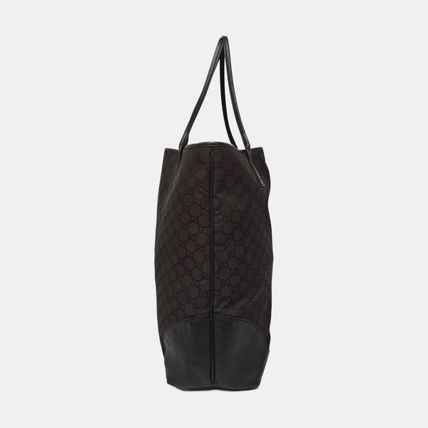 Monogram Nylon Tote Bag Brown