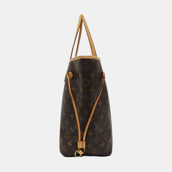 Authenticated pre-owned  NEVERFULL MM Monogram Coated Canvas Brown - Tote Bag at Looply