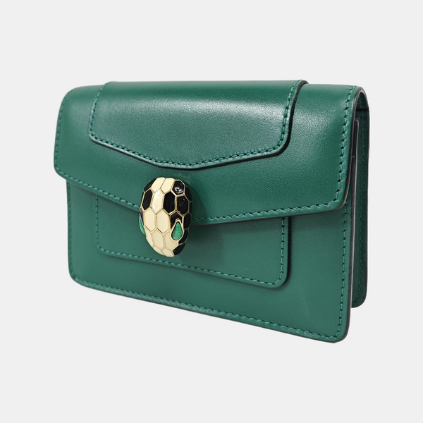 SERPENTI FOREVER Calfskin Green Wallet