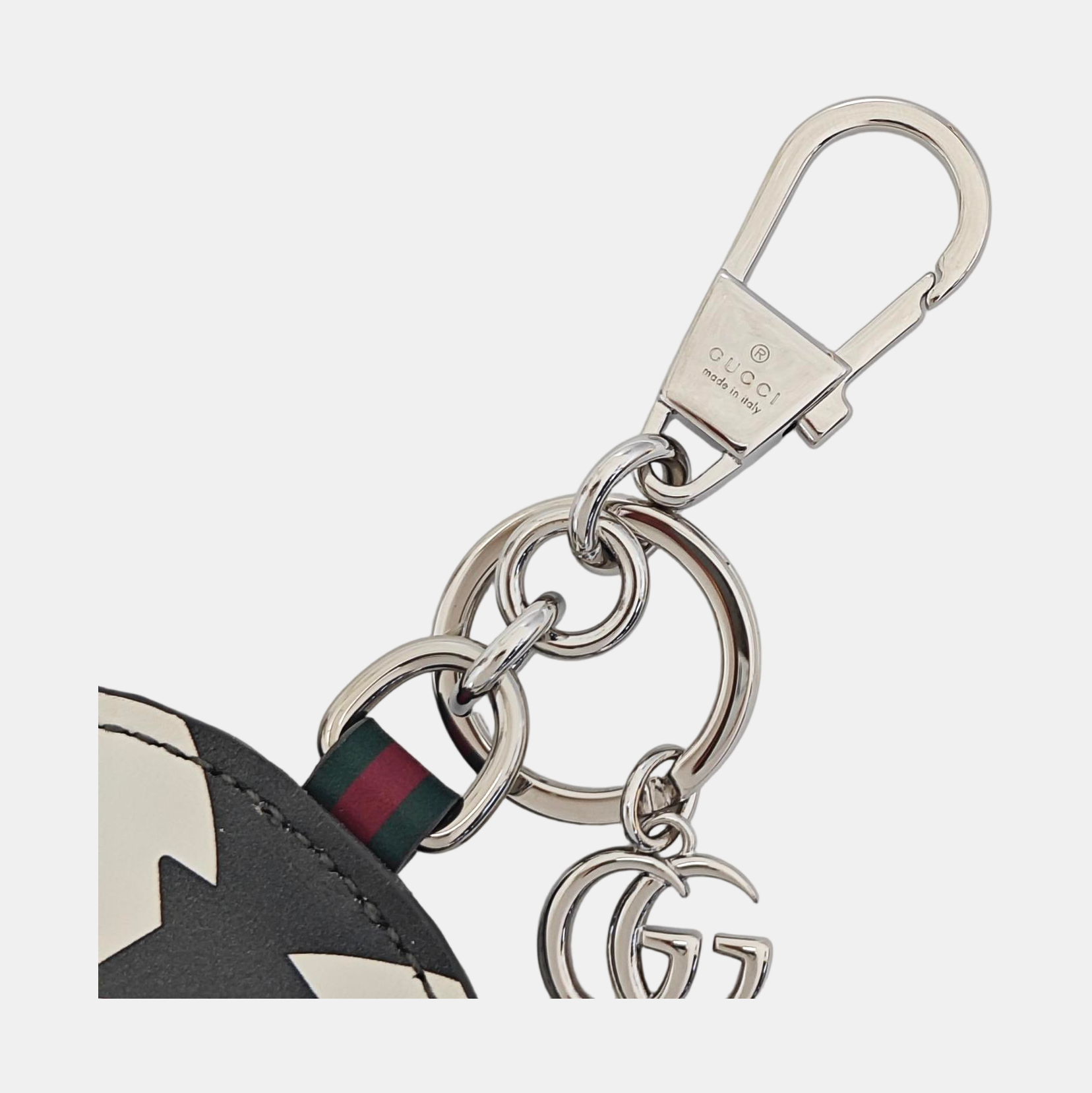 Leather Bag Charm Silver