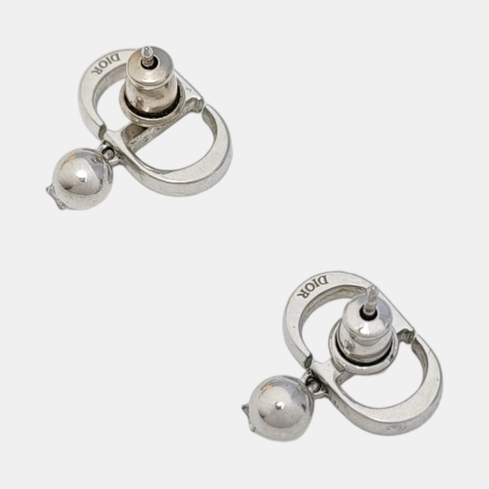 Petit CD Metal Silver Earrings