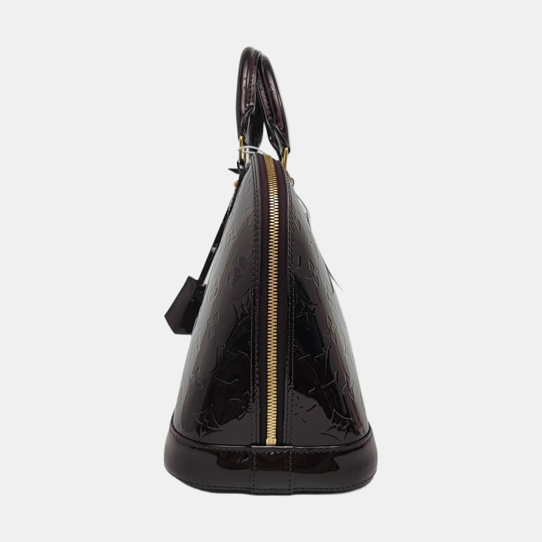 Authenticated pre-owned  ALMA PM Monogram Patent Leather Burgundy - Top Handle Bag at Looply