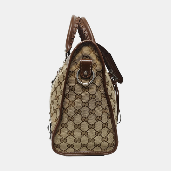 The Hacker Project Medium Monogram Canvas Beige