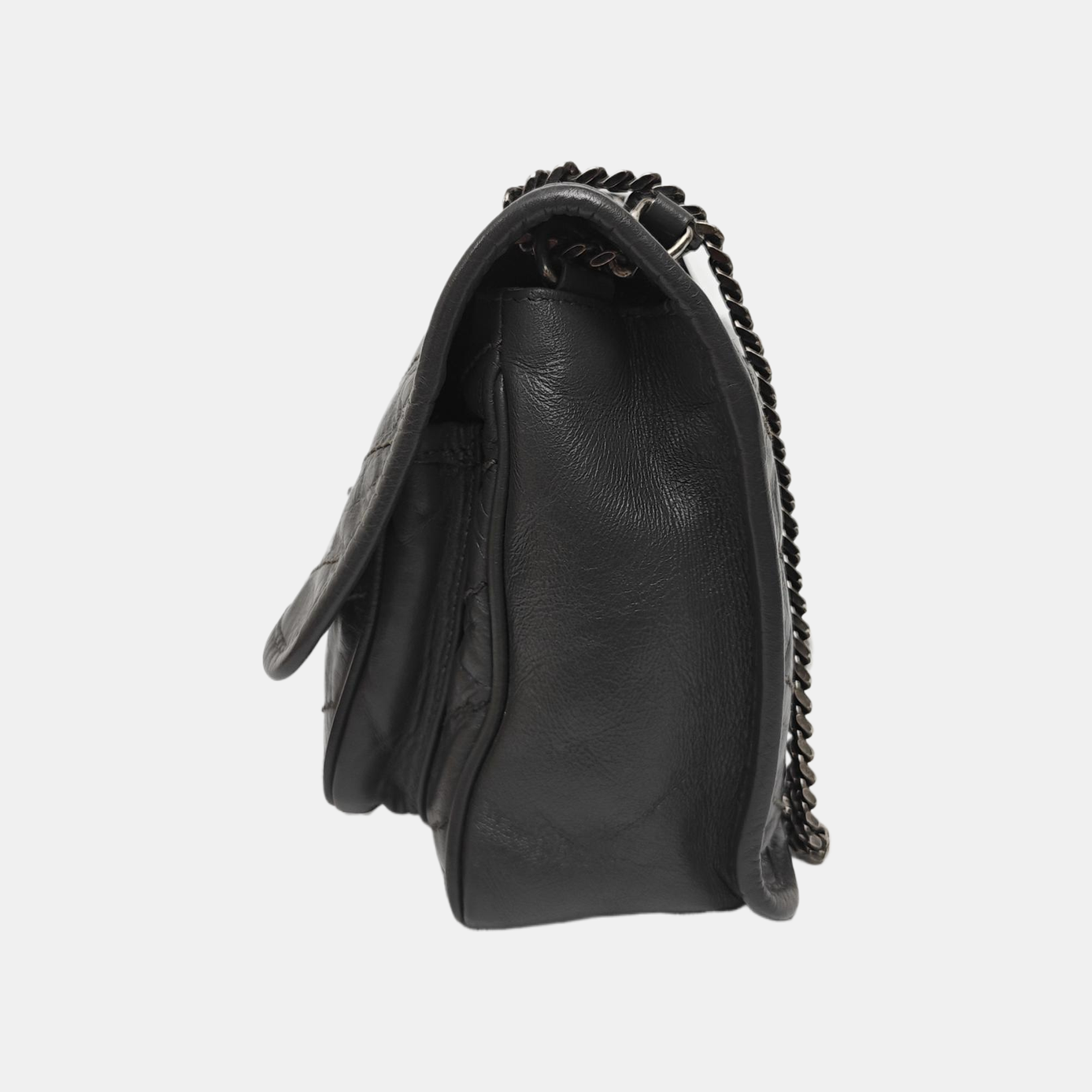 NIKI Small Chevron Calfskin Gray