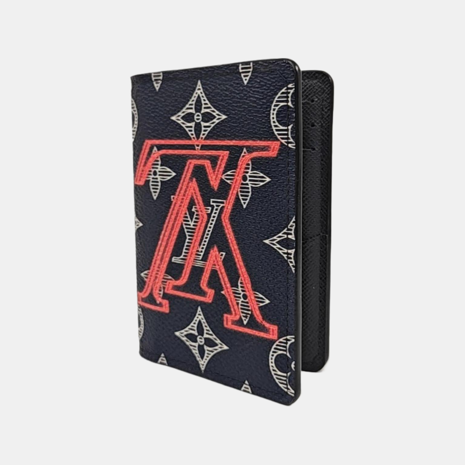 Monogram Coated Canvas Card Holder Blue