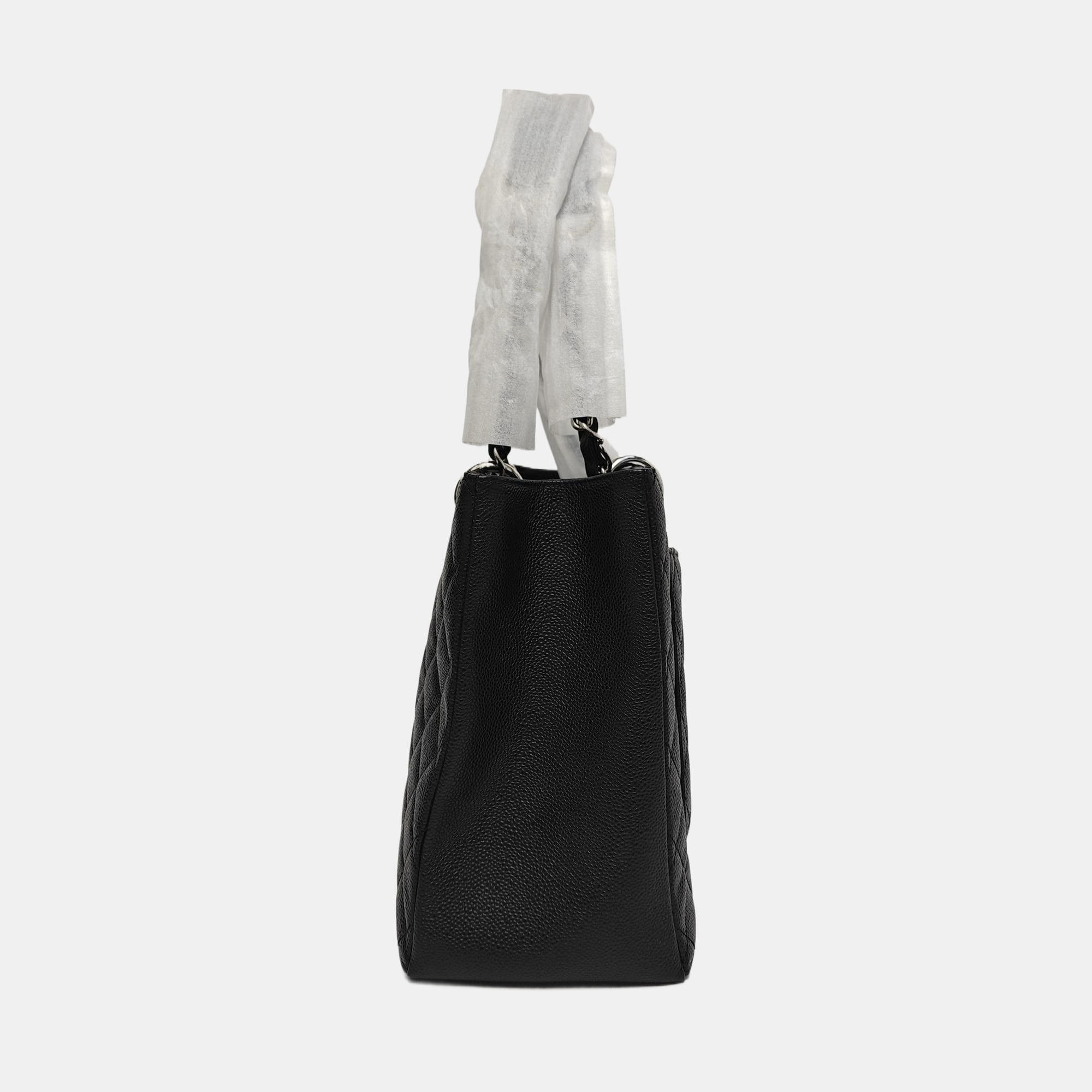 CHANEL GST Large Quilted Grained Calfskin Black