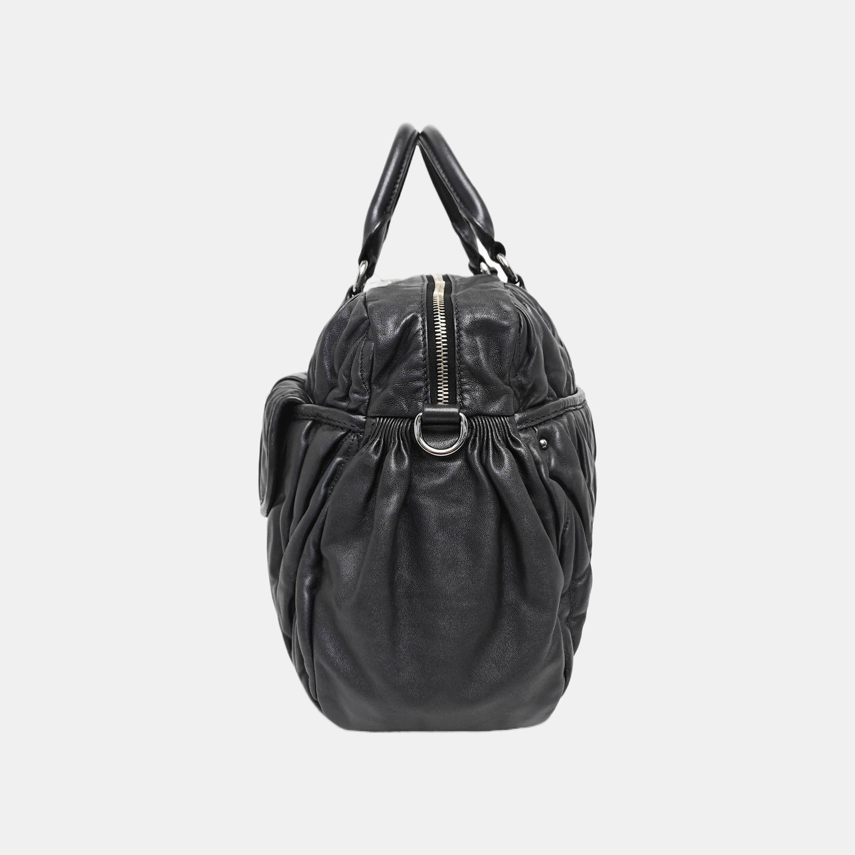 Quilted Lambskin Shoulder Bag Black