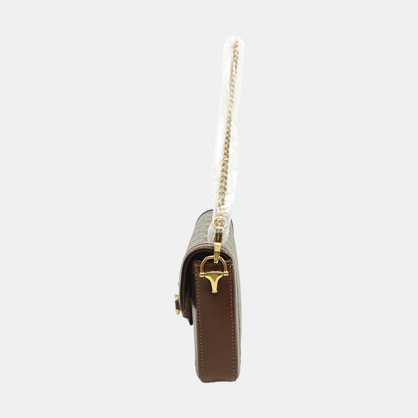 Horsebit 1955 Small Monogram Coated Canvas Beige