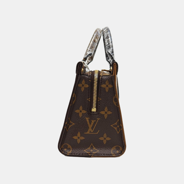 ONTHEGO EAST WEST PM Monogram Coated Canvas Brown