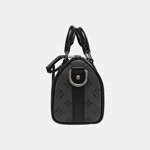 KEEPALL 25 Monogram Coated Canvas Black