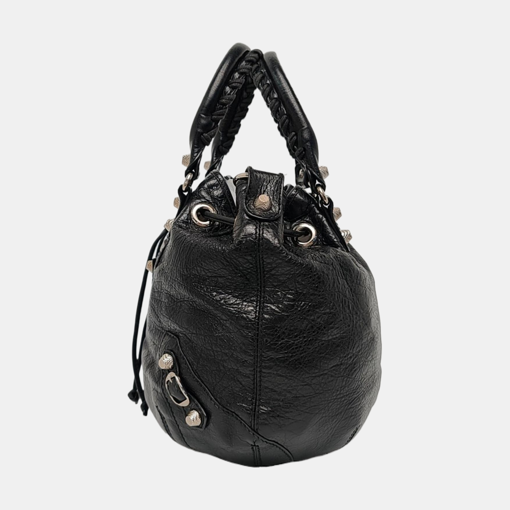 Pompon Bag Calfskin Black