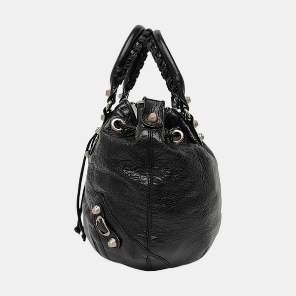 Pompon Bag Calfskin Black
