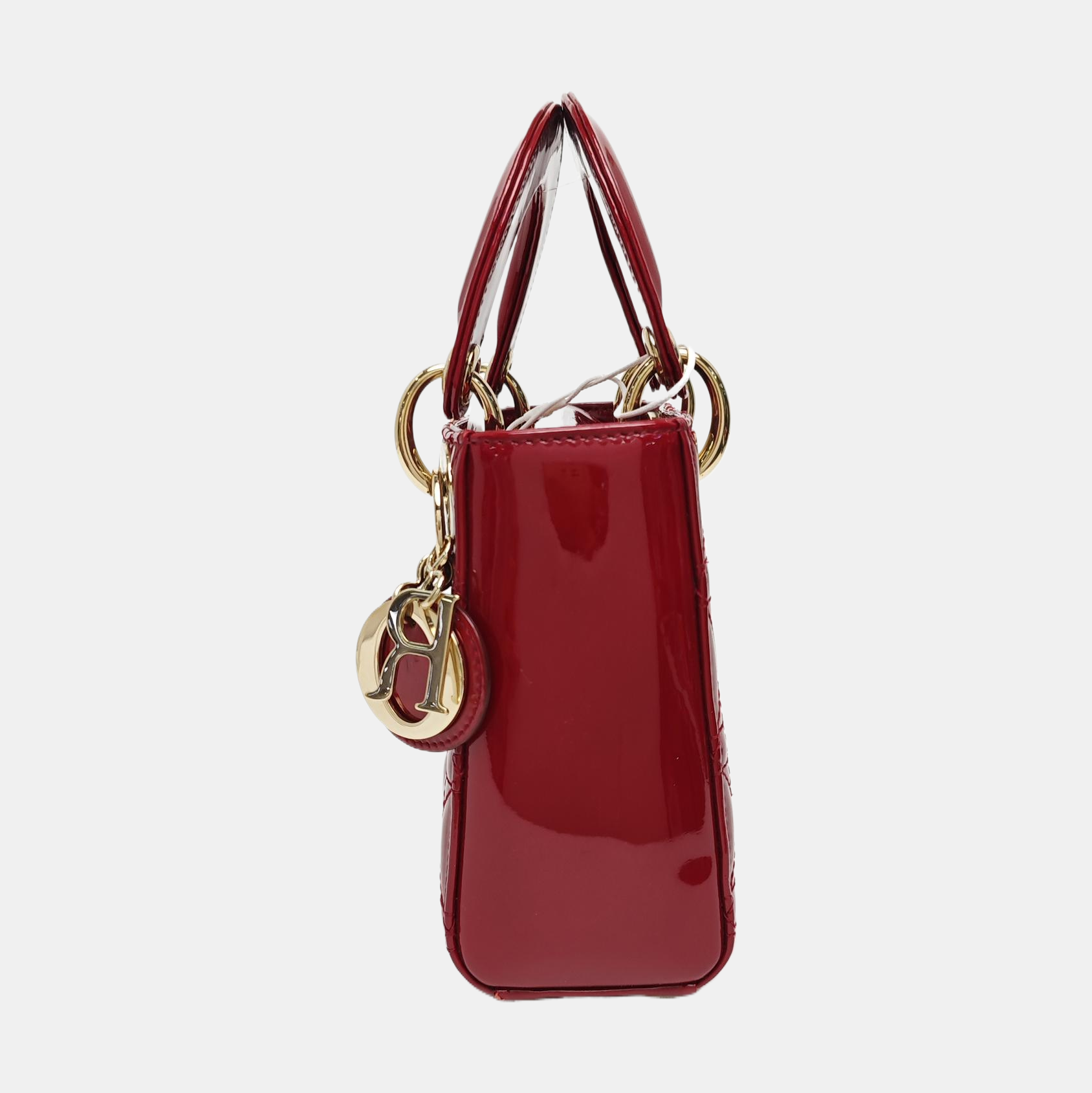 Lady Dior Mini Cannage Patent Leather Red