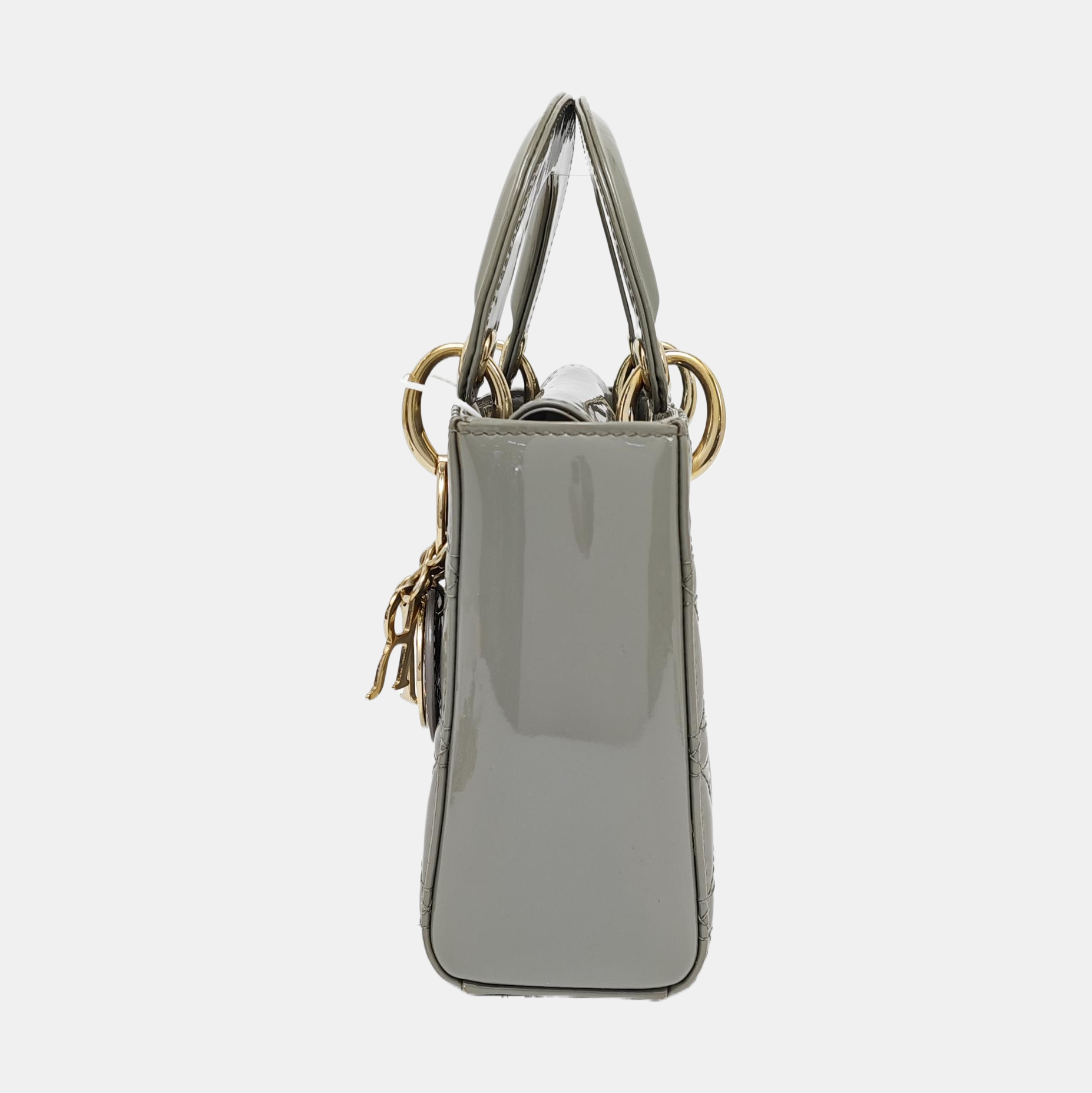 Lady Dior Mini Cannage Patent Leather Green