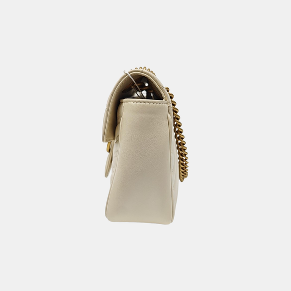 GG Marmont Medium Quilted Calfskin White
