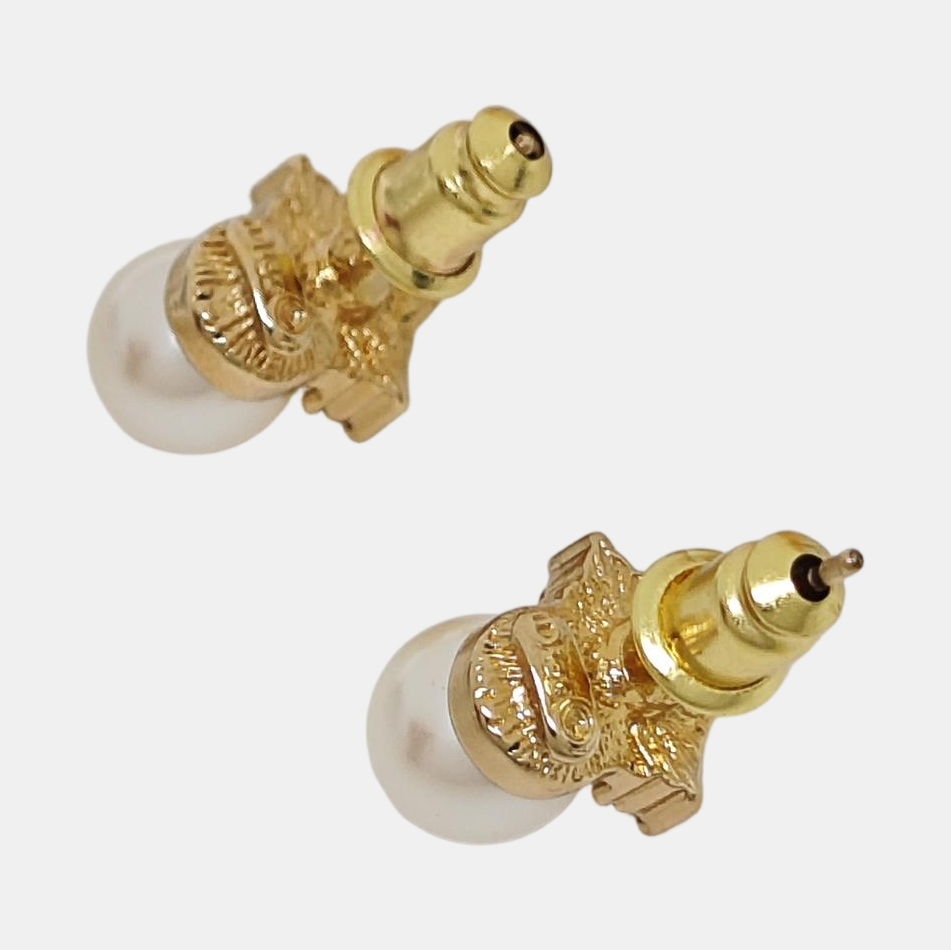 Metal White Stud Earrings