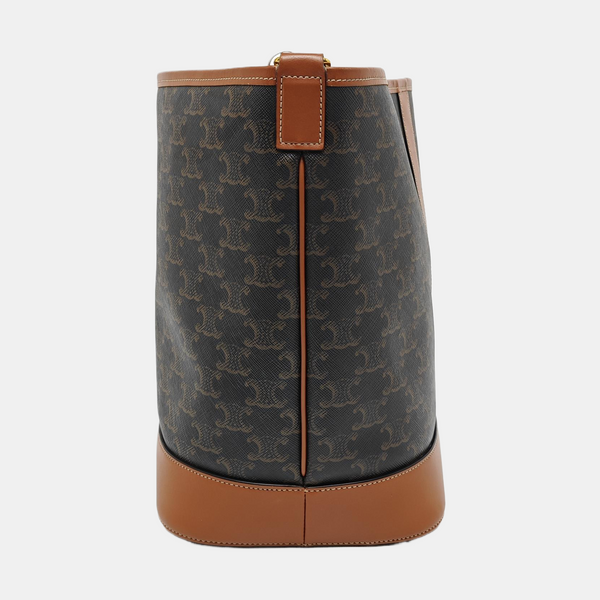 Authenticated pre-owned  TRIOMPHE CANVAS Medium Coated Canvas Yellow - Bucket Bag at Looply