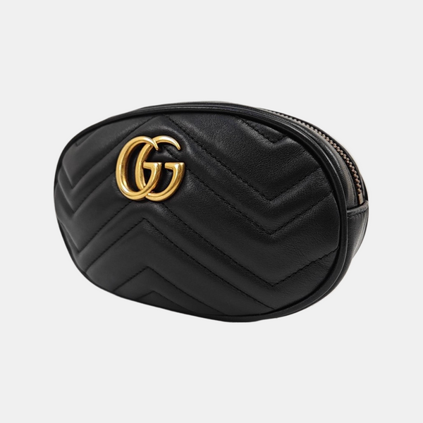 GG Marmont Super Mini Quilted Calfskin Black
