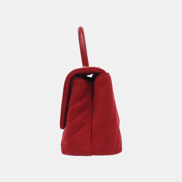 COCO HANDLE Small Chevron Fabric Red