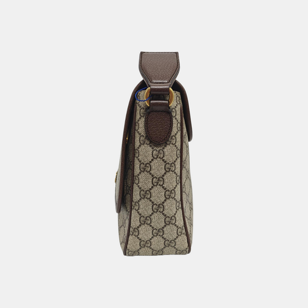 Ophidia Small Monogram Coated Canvas Beige