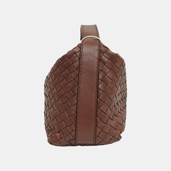 Lambskin Top Handle Bag Brown