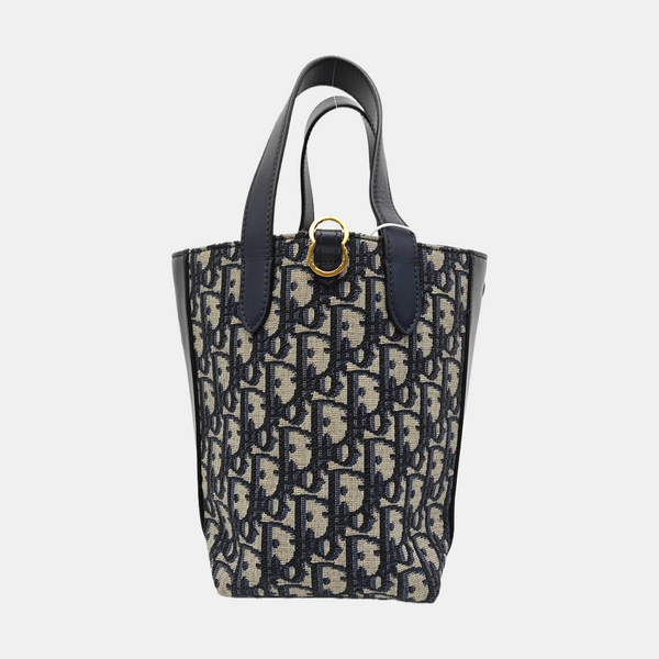CD Signature Small Oblique Calfskin Blue