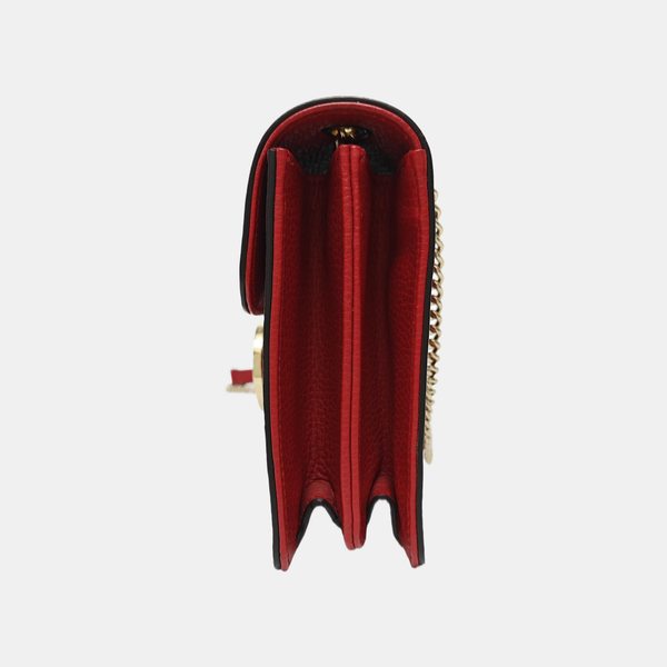 Interlocking G Small Calfskin Red