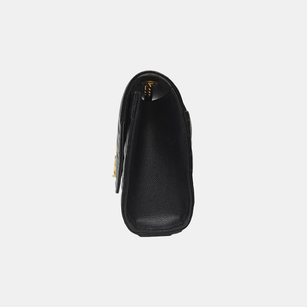 ENVELOPE Small Chevron Calfskin Black