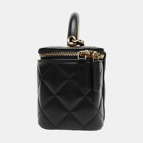 VANITY CASE Small Quilted Lambskin Black