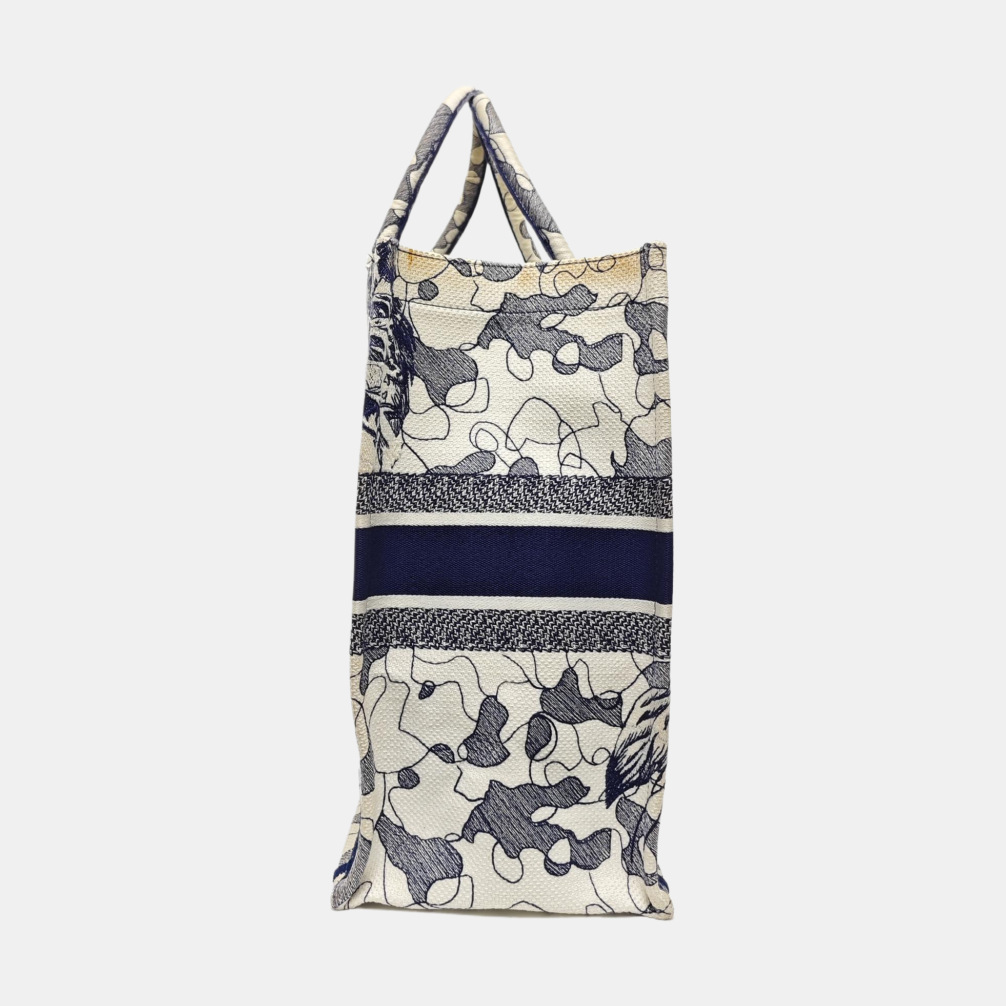 Book Tote Large Canvas Blue