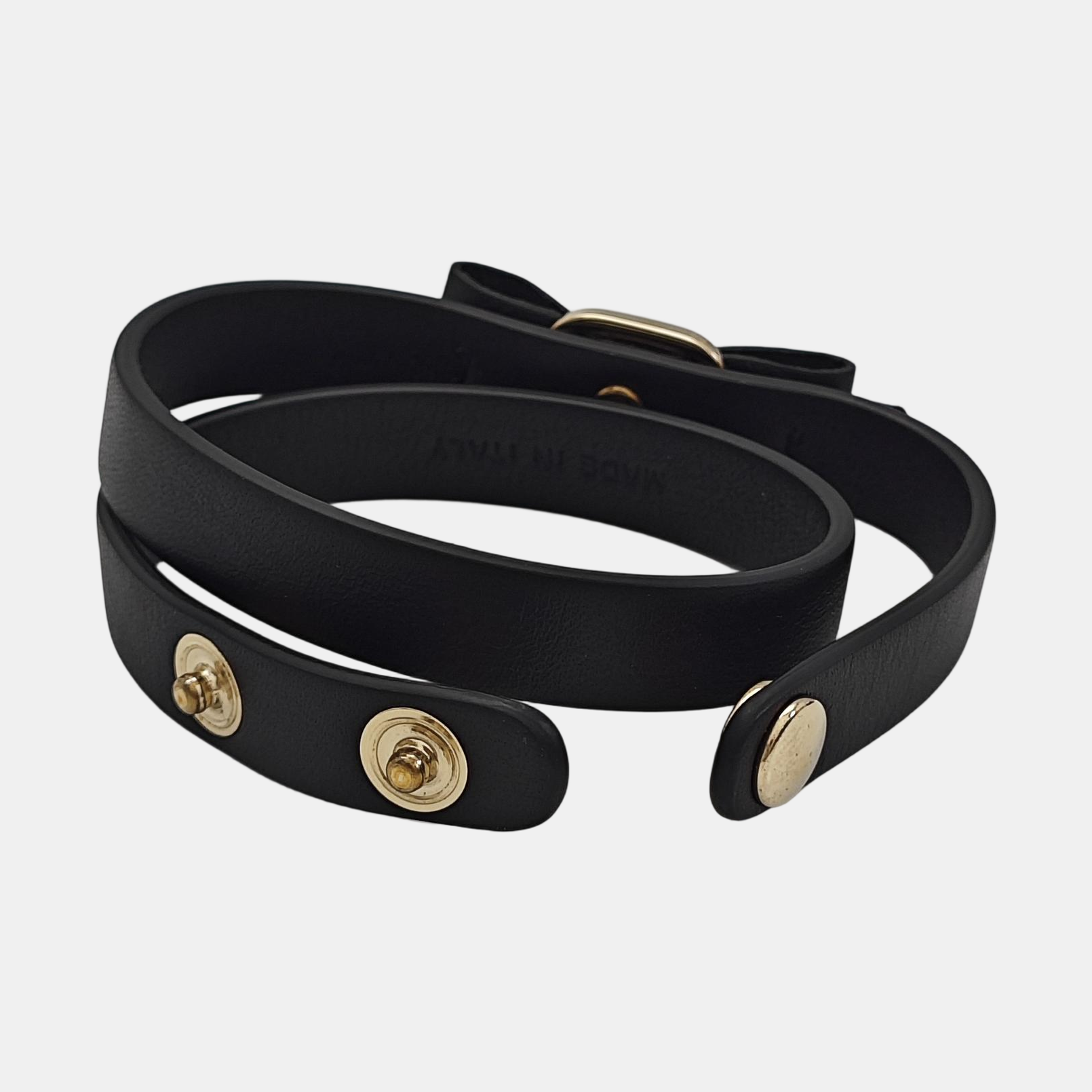 Leather Black Bangle