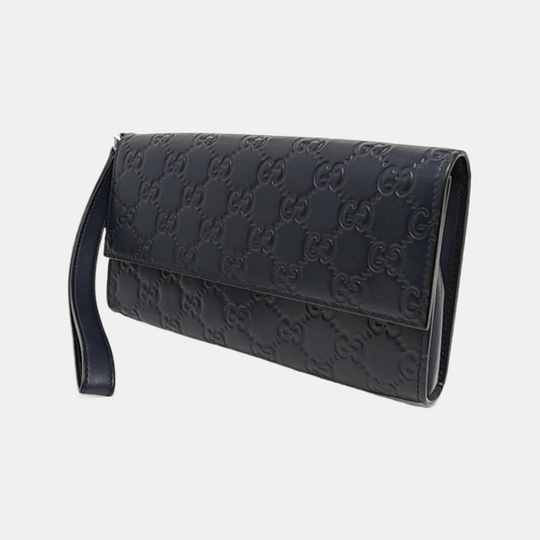 Monogram Calfskin Clutch Blue