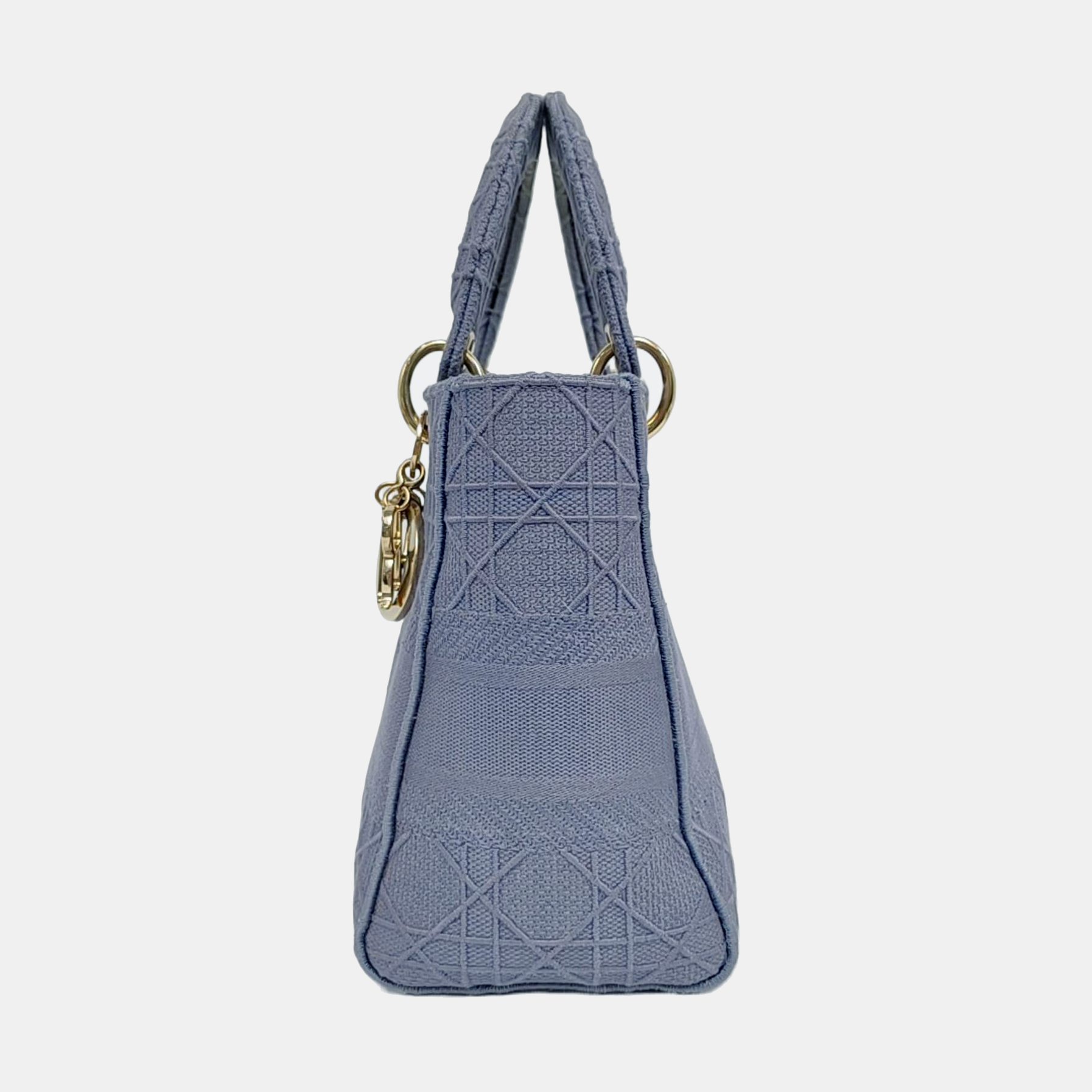 Authenticated pre-owned  Lady D-Lite Medium Denim Blue - Tote Bag at Looply