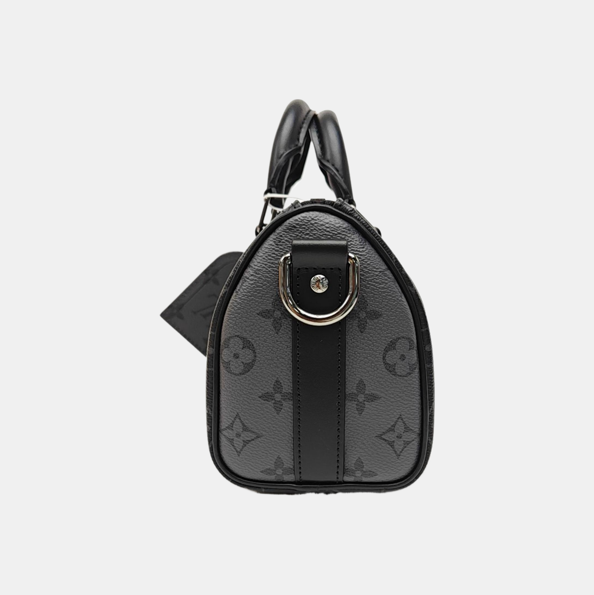 KEEPALL 25 Monogram Coated Canvas Black
