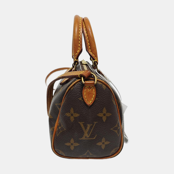 SPEEDY Nano Monogram Coated Canvas Brown
