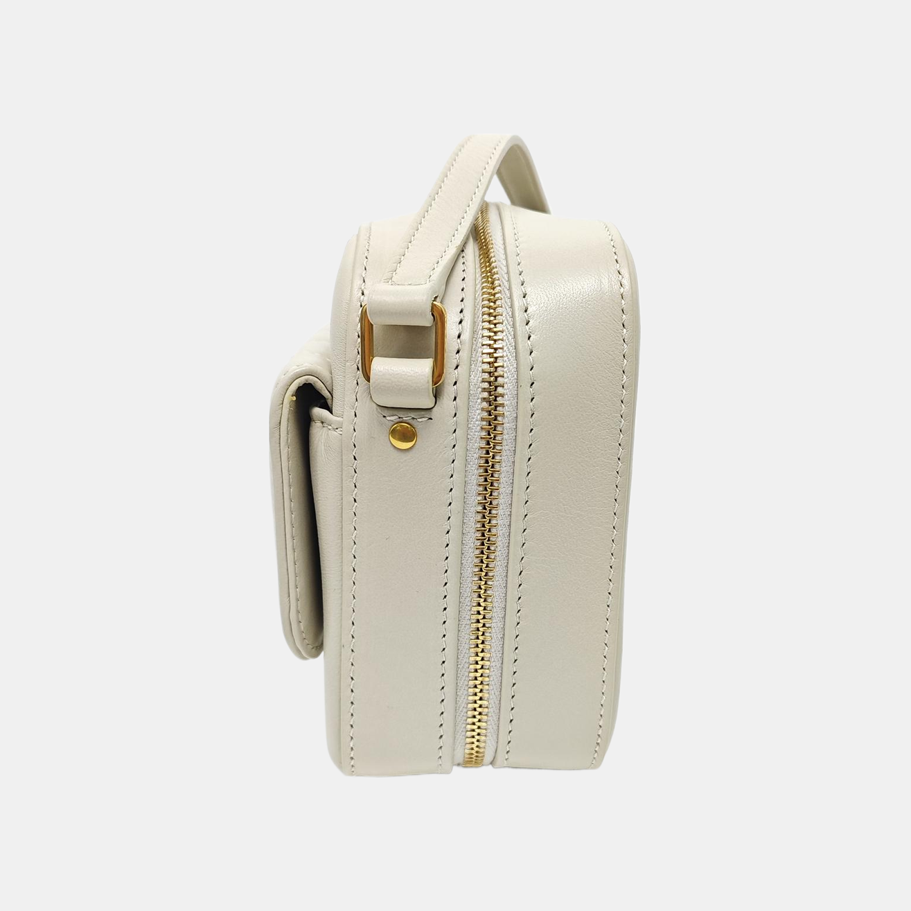 Quilted Calfskin Shoulder Bag White