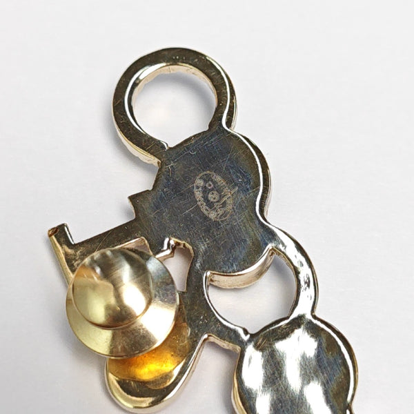 CC Logo Metal Gold Brooch