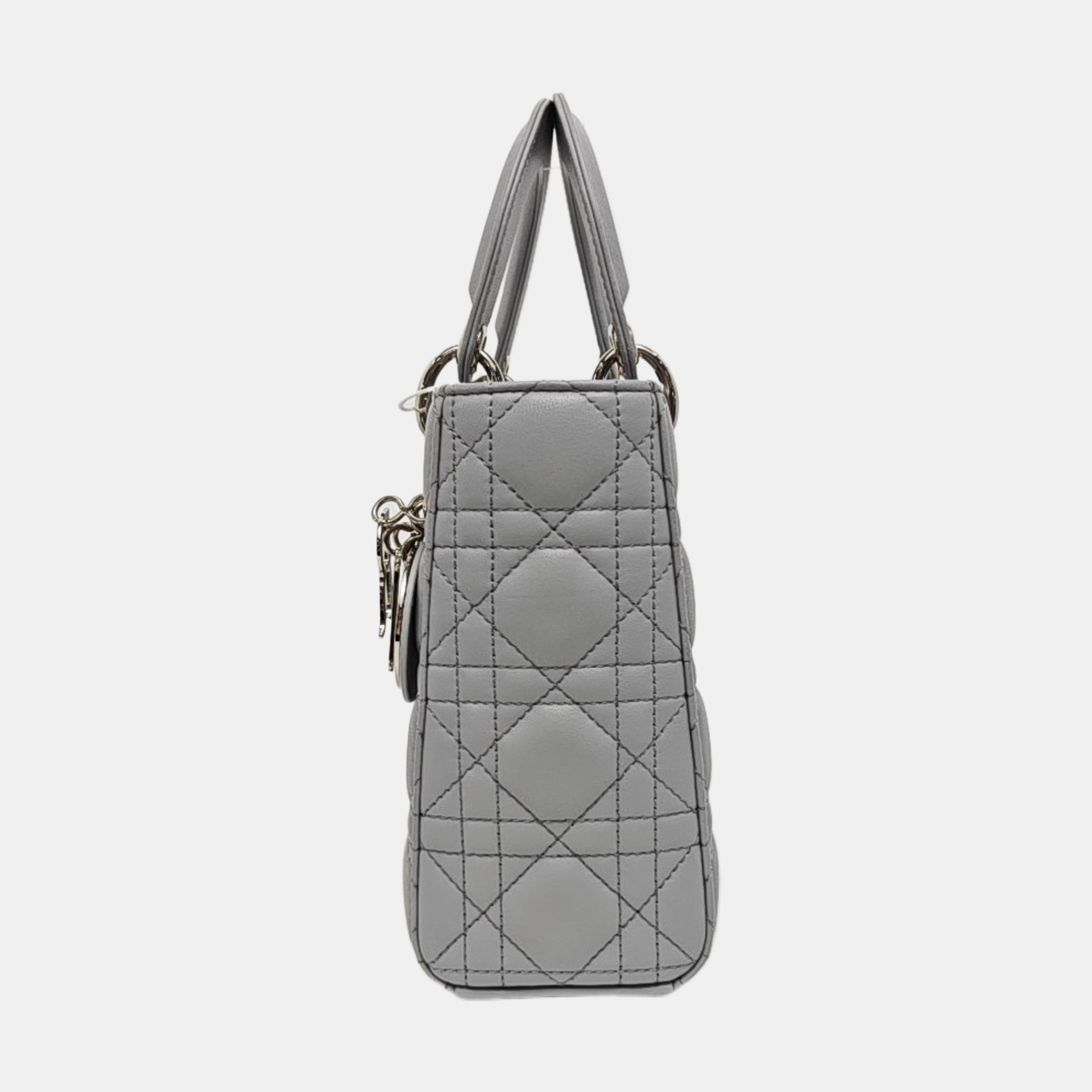 Lady Dior Small Cannage Lambskin Gray