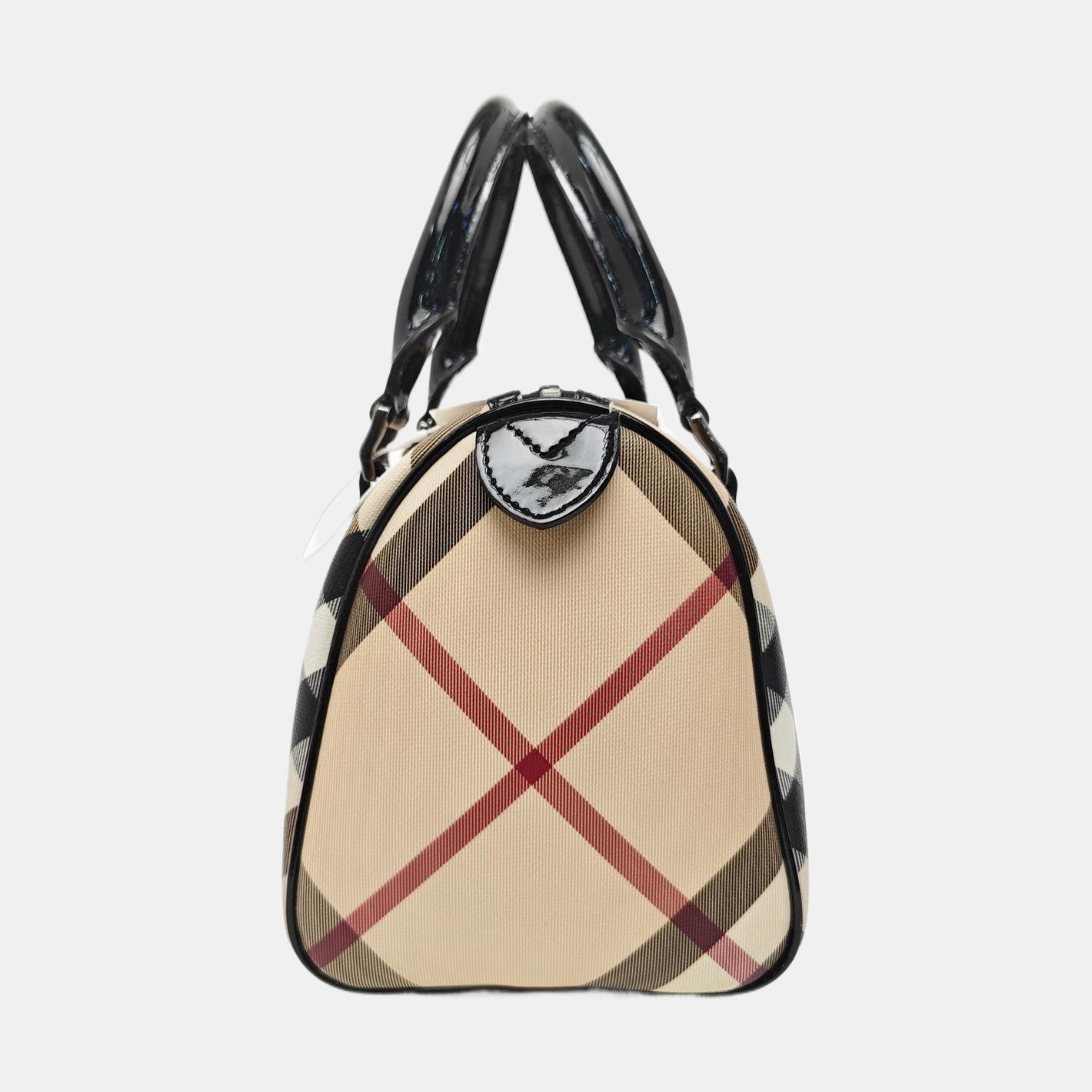 Coated Canvas Top Handle Bag Beige