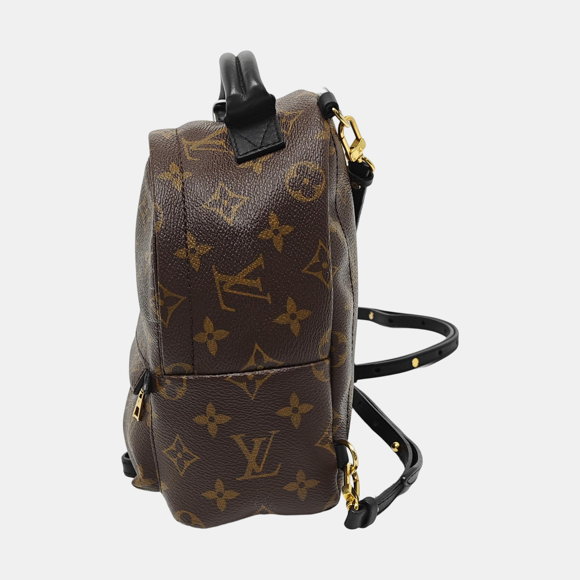 Authenticated pre-owned  PALM SPRINGS Mini Monogram Coated Canvas Brown - Backpack at Looply