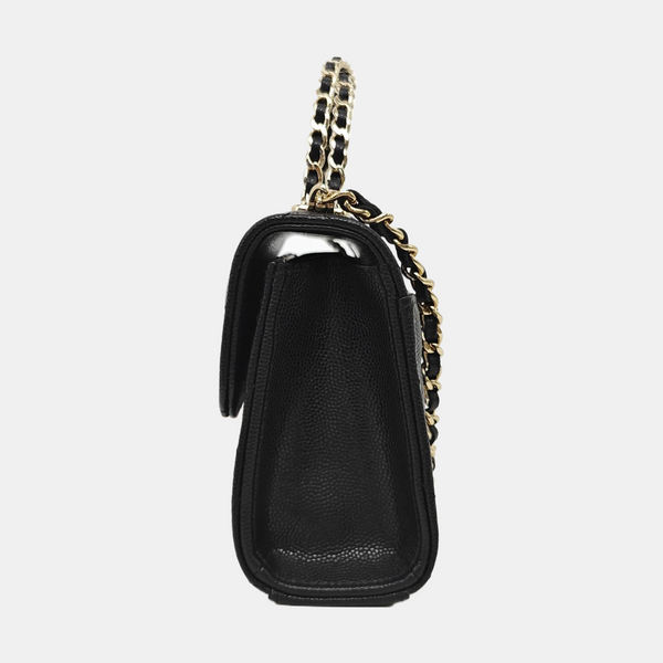 25S Quilted Grained Calfskin Black