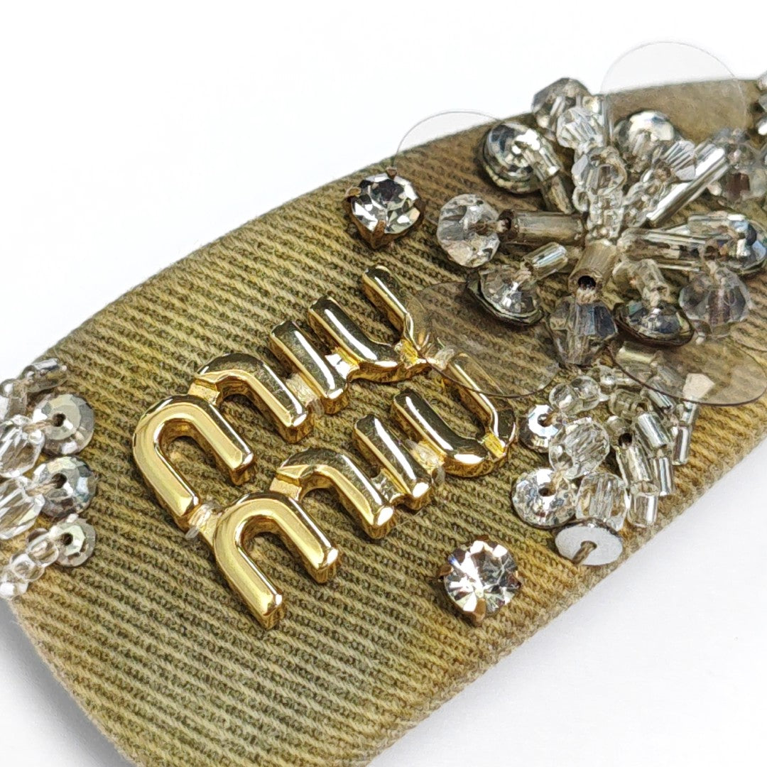 Fabric Hair Clip Green