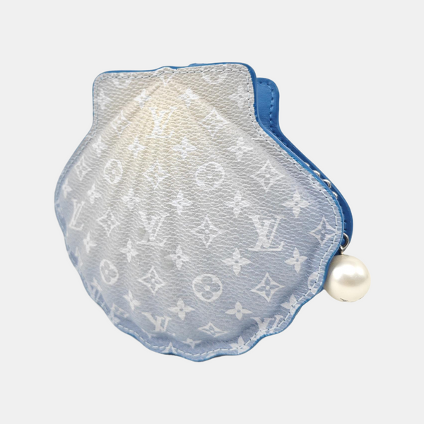 Monogram Coated Canvas Key Pouch Blue