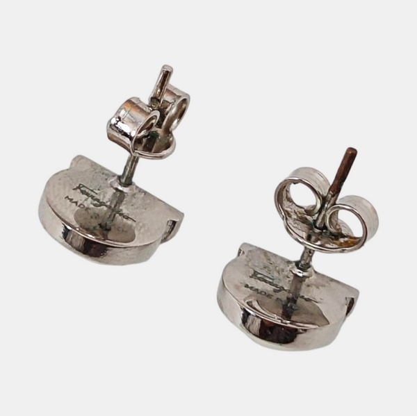Metal White Stud Earrings