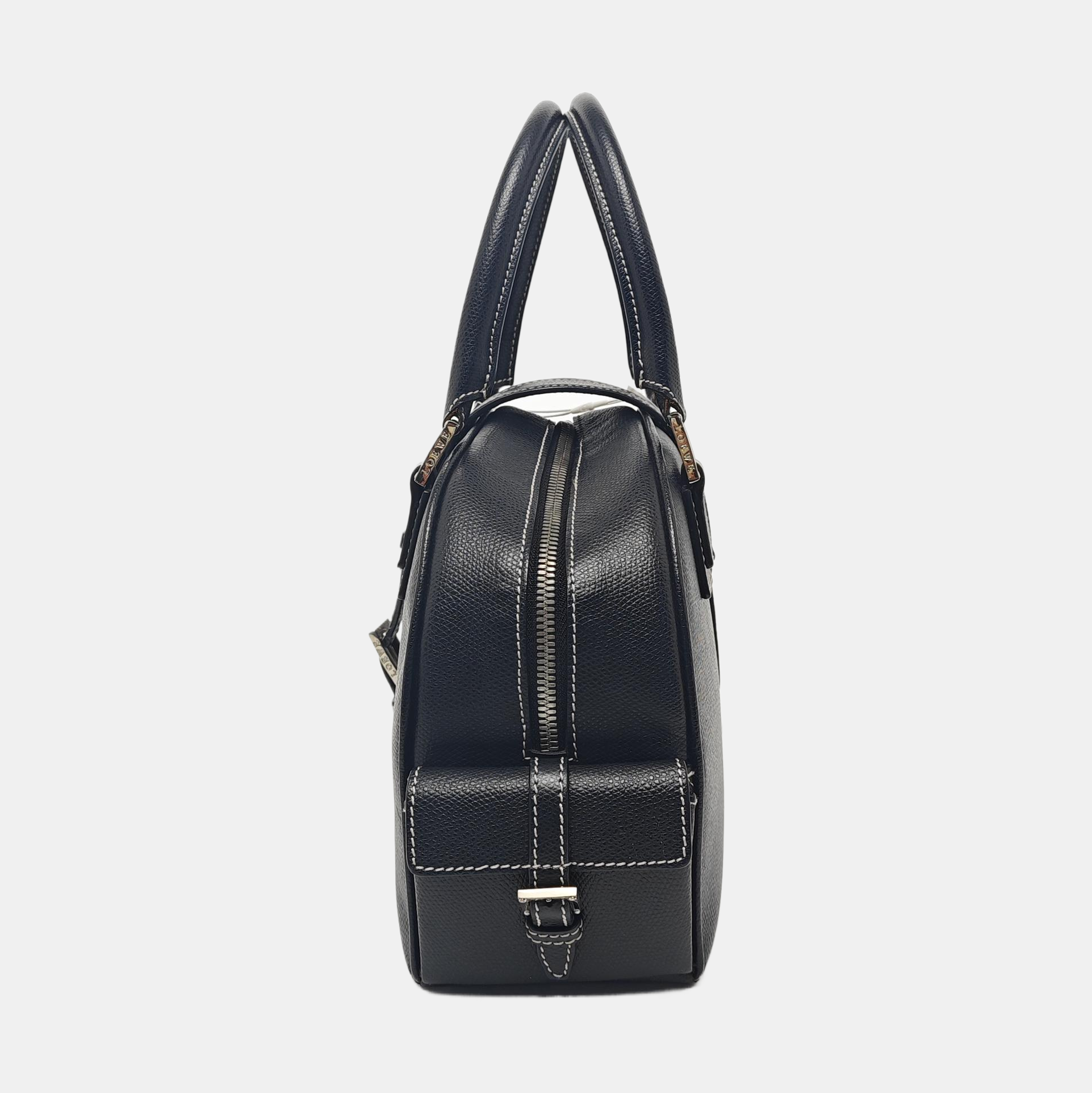 Calfskin Top Handle Bag Black