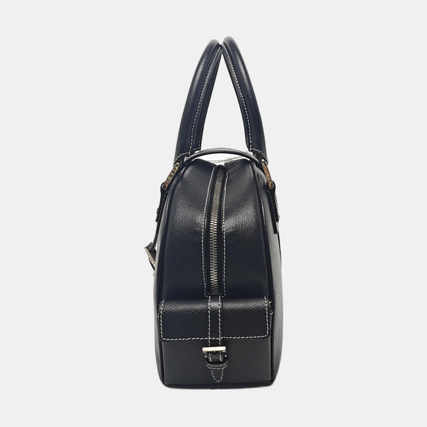 Calfskin Top Handle Bag Black