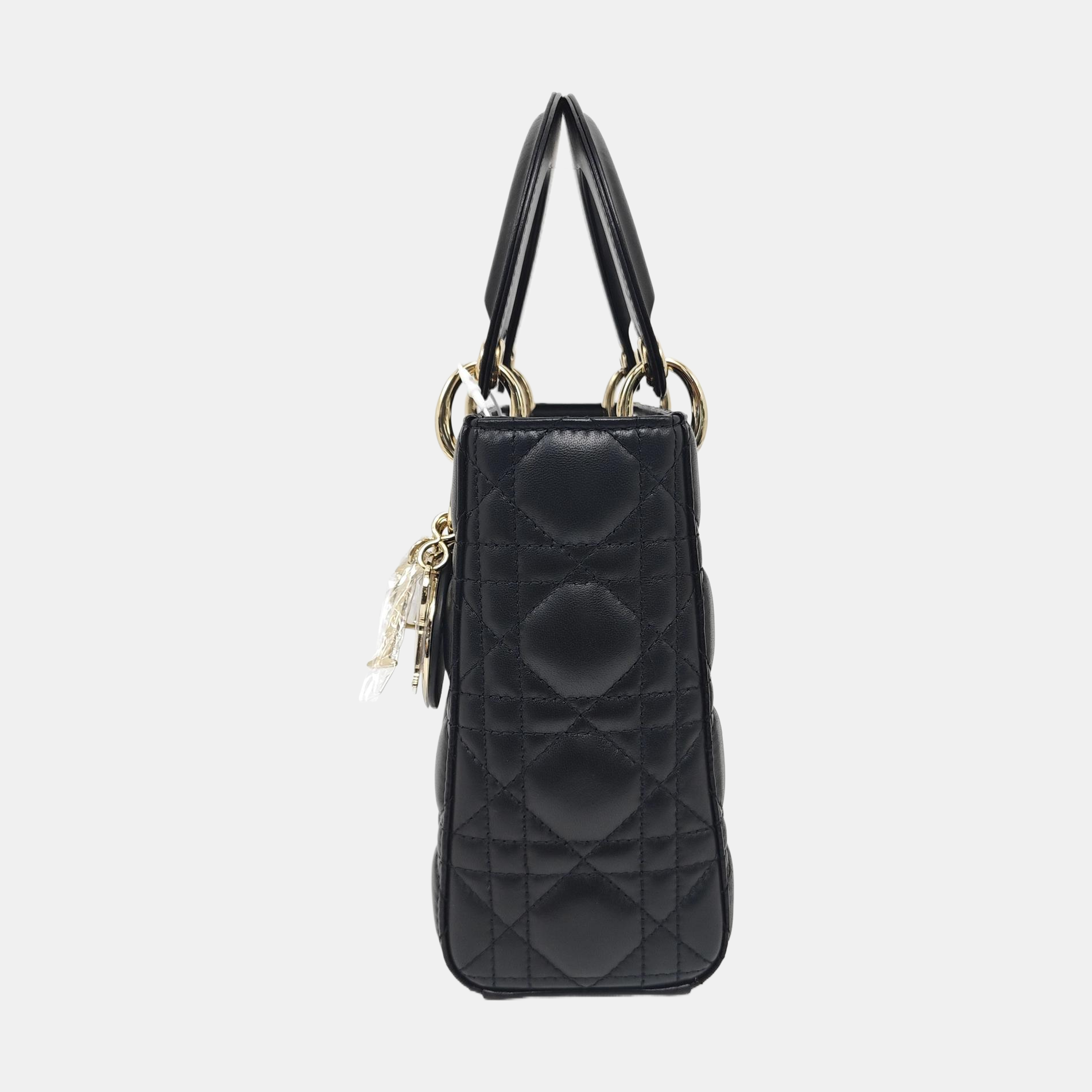 Lady Dior Small Cannage Silk Satin Black