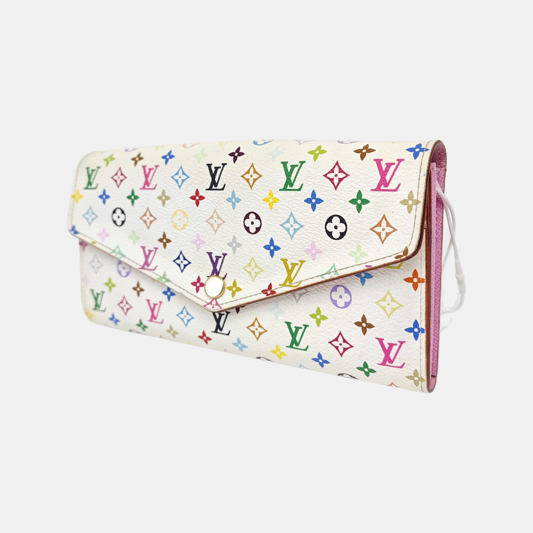 SARAH Monogram Coated Canvas White Wallet
