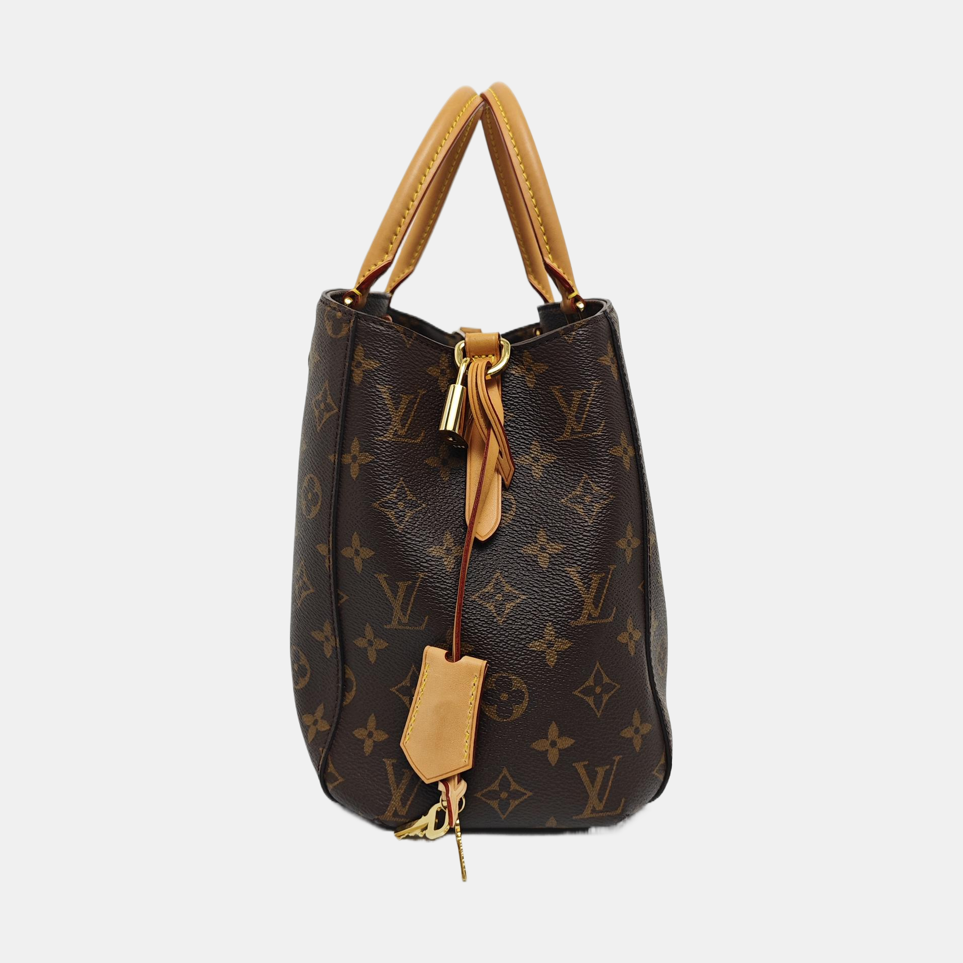 MONTAIGNE MM Monogram Coated Canvas Brown