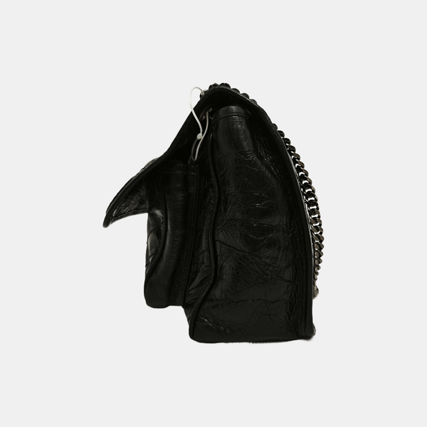 NIKI Medium Chevron Calfskin Black